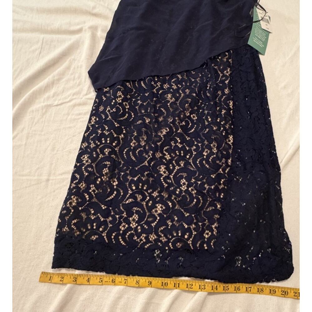 Scarlett Navy Lace Beaded Sheath Dress Sleeveless Knee Length Size 14T NWT - Picture 6 of 11